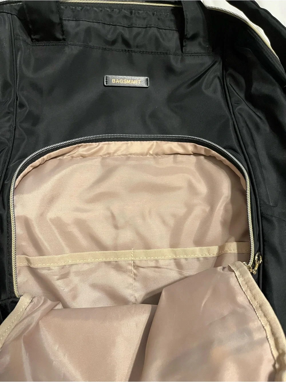 Bagsmart Black and Tan Laptop Backpack